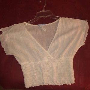 Juniors large, White cotton crop top.